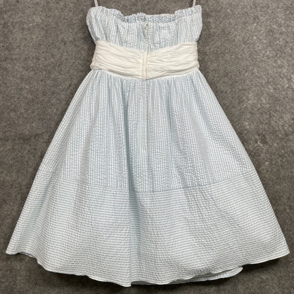 Vintage Betsey Johnson Seersucker Dress Blue White 2 Y2K - Picture 6 of 16